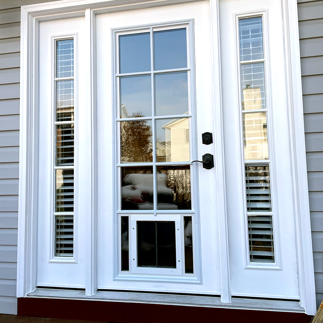 French Door With Grids and PlexiDor Pet Door