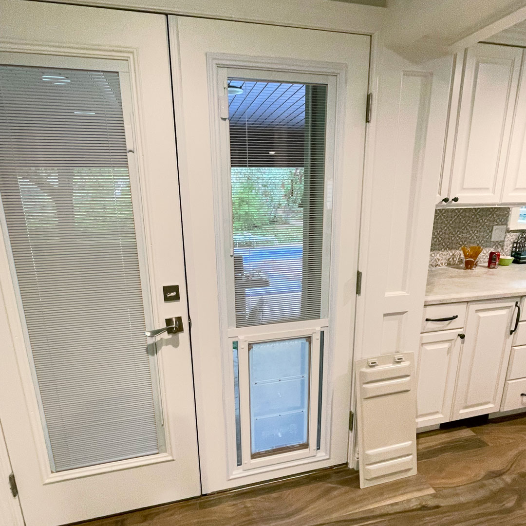 French Door With Blinds and Endura Flap Pet Door