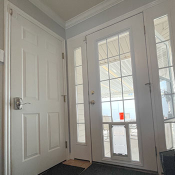 Glass Door With Grids and Endura Flap Pet Door